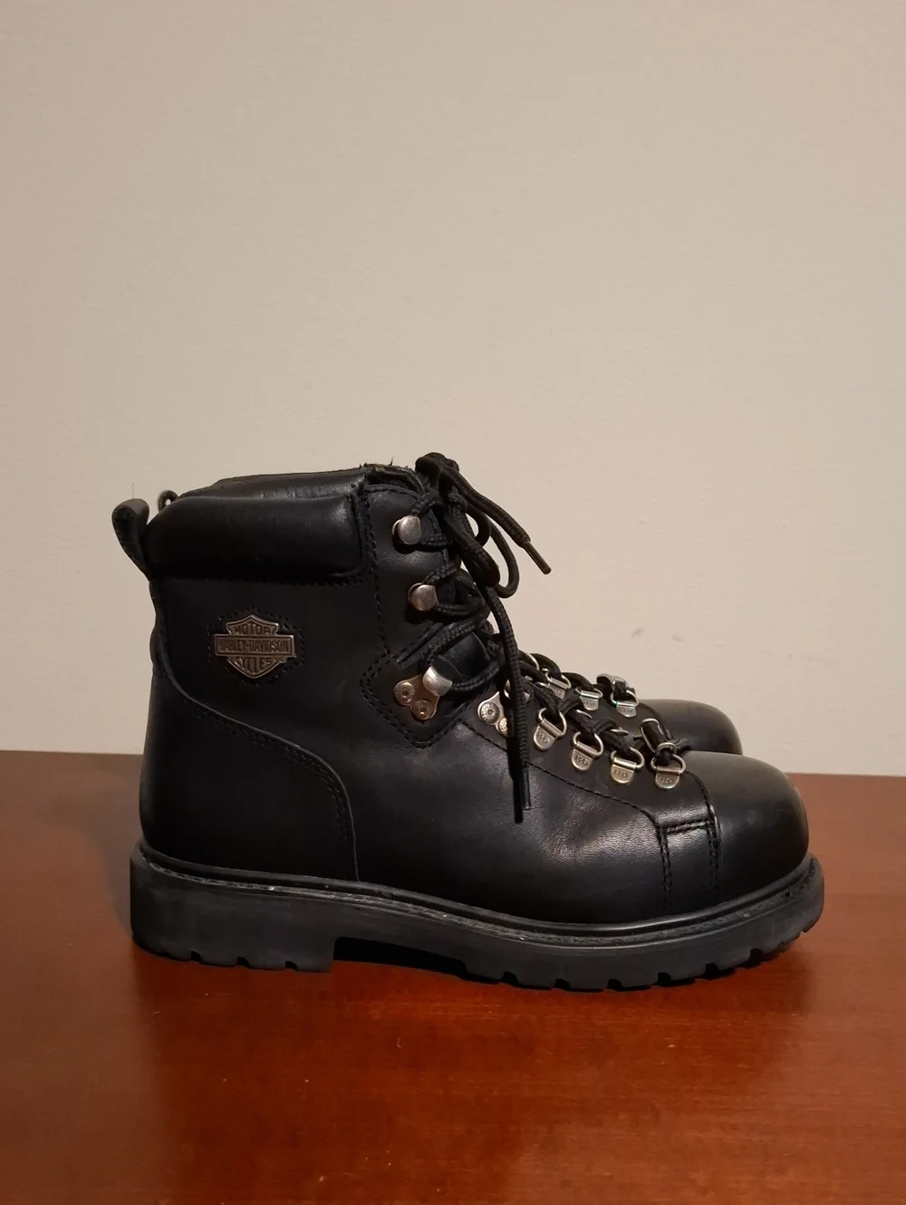 Harley-Davidson Black Leather Men's Lace-Up Work Boots Size 10
